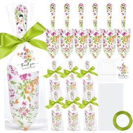Capoda 12 Sets Floral Garden Shovels Bulk Gardening Gift for Women Mini Garden Tools Heavy Duty Floral Hand Trowels Thank You Cards with Gift Bags for Mom Birthday Teacher Employee(Green,Classic)