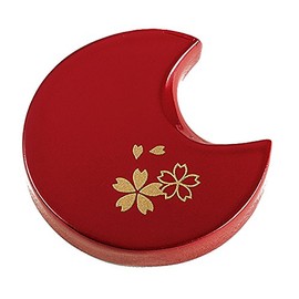 1 Pair Chopsticks Rest, Flower Cherry Blossom, Made in Japan, Wooden (Natural Wood), Red