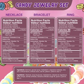Fresh Finest Novelty Candy Mix - 54-Count Bulk Candy in a Jar. Includes 18 Candy Bracelets, 18 Candy Necklaces, and 18 Candy Rings, All Individually Wrapped.