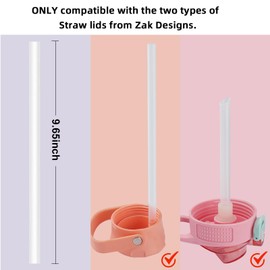 Replacement Straws For Zak Sage 14-25 Oz Water Bottle, Compatible with Zak Harmony 14-32oz Cup -Include 6 Straws, 1 Cleaning Brush