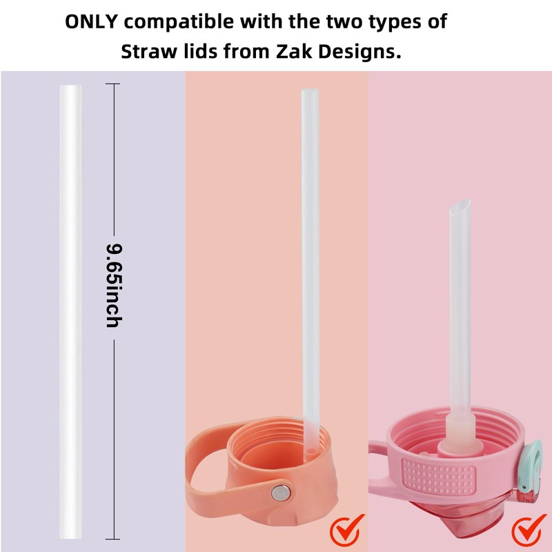 Replacement Straws For Zak Sage 14-25 Oz Water Bottle, Compatible