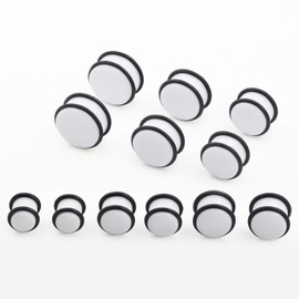 Oyaface 24PC Big Gauges Kit Ear Stretching 00G-20mm Acrylic Taper Plug Tunnels Piercing White Kits