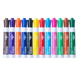 Apostrophe Games Low-Odor Chisel Tip Dry Erase Whiteboard Markers - Multicolor Pen Variety Pack, 12 Colors - Reusable Markers, Wipes Clean