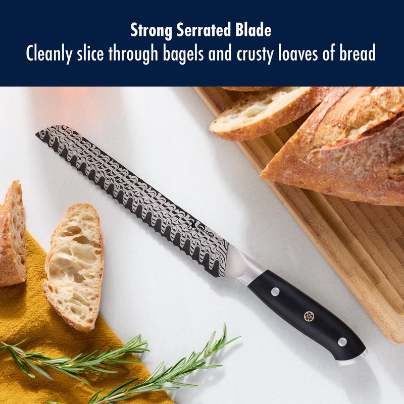 HENCKELS Compass Damascus 8-inch Damascus Bread Knife