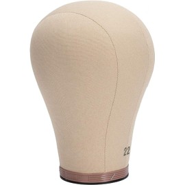 Beyond Your Thoughts 20''-24'' Cork Canvas Block Head Mannequin Manikin Head For Wig Making Display Training Drying Styling Coloring Wig Head Stand With Mount Hole 22.5 Inch