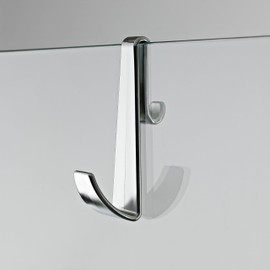 Nuie ACC003 ǀ Modern Bathroom Wetroom Enclosure Hook - Frameless, 115mm x 75mm, Chrome