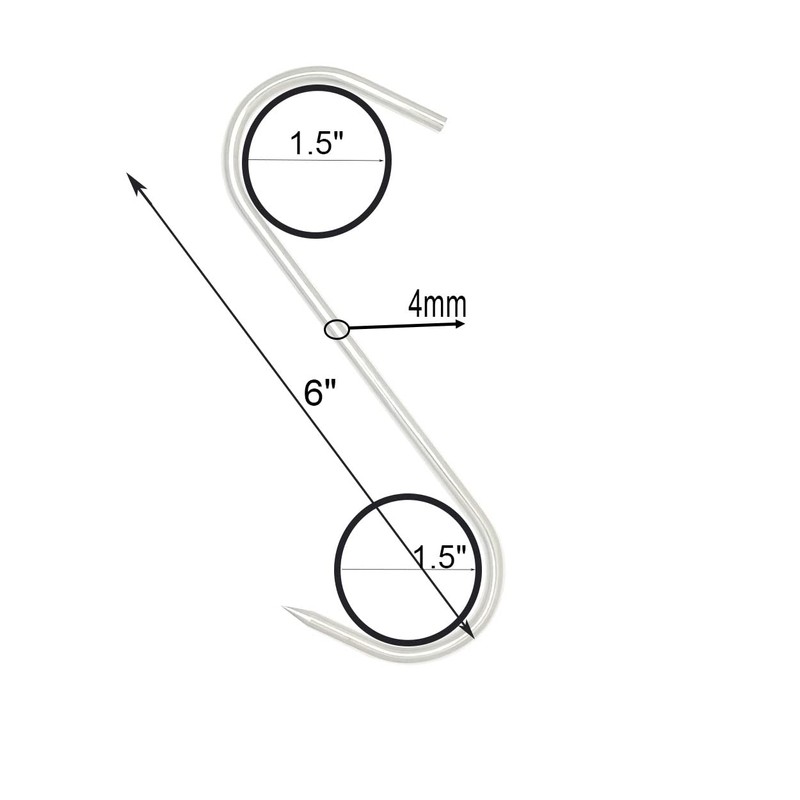 Alele 6 Inch Meat Hook Stainless Steel Meat Hooks for