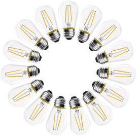 15 Pack LED S14 Replacement Light Bulbs E26 2W Bulbs for Outdoor String Lights