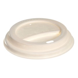 Disposable Fiber Coffee Cup Dome Lids for Coffee & Tea Cups - 100% Compostable & Biodegradable - Fits 10oz, 12oz, 16oz, 20oz Paper Cups - Durable & Sturdy - Easy Sip Hole - 90MM Size (150)