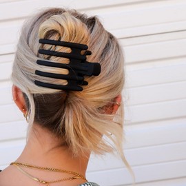 KAXI Wide Lay Down Hair Claw | Extra Large Hair Clip | Matte Black