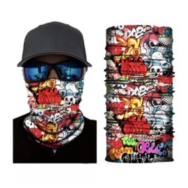 Unbranded Graffiti Neck Gaiter Face Mask Head Band MultiUse Tube Scarf Face Cover Bandana