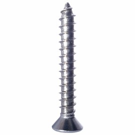 #6 x 1-1/4" Flat Head Sheet Metal Screws, Square Drive, Stainless Steel 18-8, Full Thread, Bright Finish, Self-Tapping, Quantity 100 by Fastenere