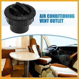 Partuto Air Conditioning Vent Outlet 60mm Rotatable Round A/C Air Outlet Vent for RV Bus Boat Yacht Black (Set of 2) Replacement
