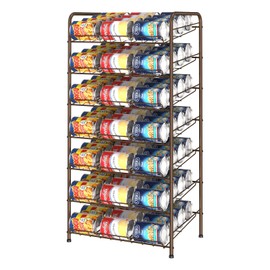 SHINOSKE 7-Tier Stackable Can Storage Dispenser, Brown, Metal