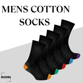 10 Pack Mens Socks | Breathable Plain Black Socks With Reinforced Heel & Toe Design | Suitable for Work and Casual Wear Size | UK 7-11