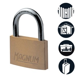 Master Lock CAD40T Pack of 2 Magnum Padlocks with Brass Body and Key, Gold, 5,4 x 4 x 1 cm
