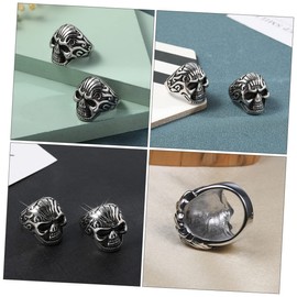 SAFIGLE Retro Gothic Skull Ring for Men Creative Titanium Steel Finger Jewelry Stylish and Durable Accessory for Unique Personal Style Birthdays and Special Occasions