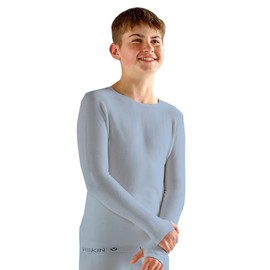 Viskin Teens Seamless Top for Eczema Prone Skin, Psoriasis and Itchy Skin, Viscose Fibre Clothing for Boys and Girls, Absorbs Moisture, Soothing and Cooling Effect 11-14 Years, Blue