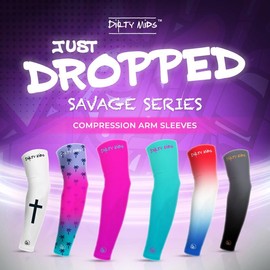 SAVAGE SERIES - Compression Arm Sleeves for Sports - Color: HEAT WAVE, Size: M/L
