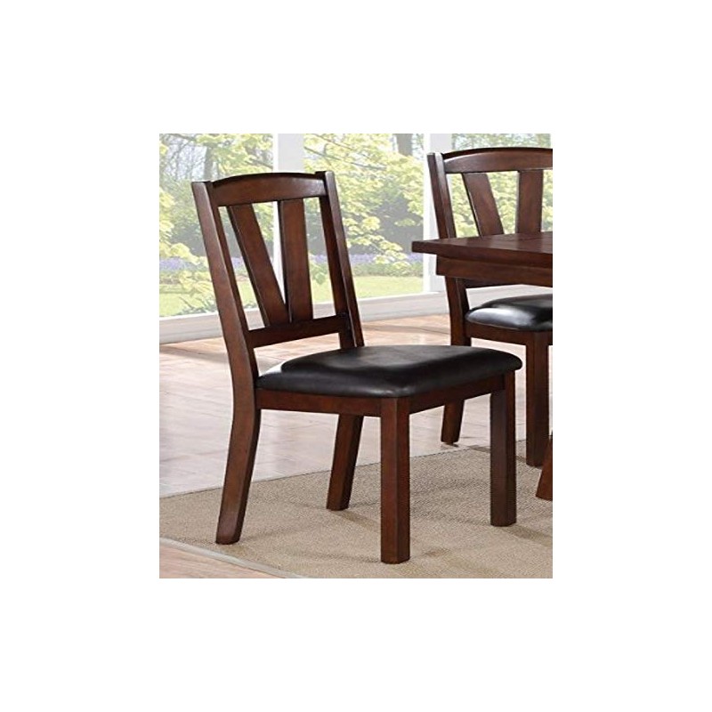 Poundex 2 Piece Counter Height Dining Chair, Dark Walnut Finish,
