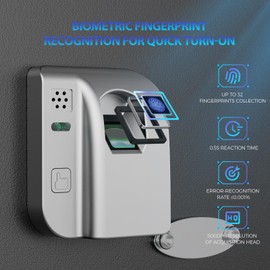 WASJOYE Fingerprint Biometric Safe Box Fireproof - Fingerprint Safe Box with Fireproof Lock Box, 2.5 Cubic Feet Fingerprint Safe for Home Office Hotel Jewelry Cash Documents Valuables Storage