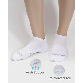 EaseMee Women's Ankle Socks - 6 Pairs Cotton Low Cut Tab Athletics Sports Running