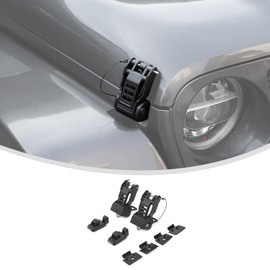 Linskip Hood Latches Aluminum Hood Catch Kit Replacement Compatible with 2007-2024 2025 Jeep Wrangler JK JL & Jeep Gladiator JT, Exterior Accessories(Pair)