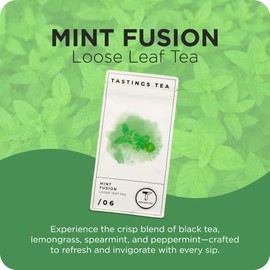 Tastings Tea Mint Fusion - 4.5 oz Loose Leaf | Energising Boost | Small-Batch Freshness