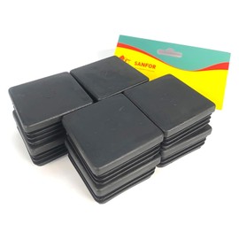 Sanfor | Foro quadrato | Protezione gambe e tubi da 40 x 40 mm | Bastoni di sostegno | Contera cilindrica | Antiscivolo, Aderente | Colore nero | 8 unità