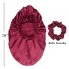 Awefeel Large Braids Satin Bonnet Jumbo Sleep Cap Red