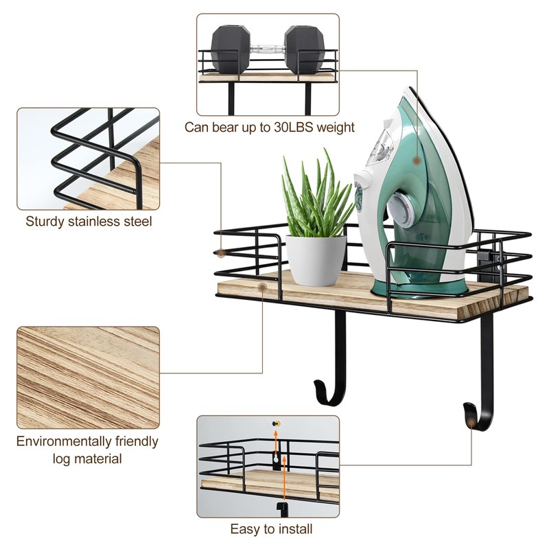 THYGIFTREE Ironing Board Holder Wall Mount, Metal Ironing Board Hanger