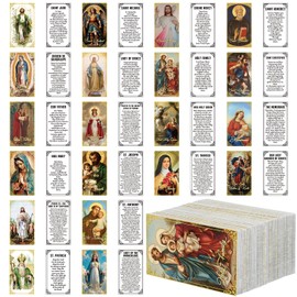 240 Pcs Catholic Saint Prayer Cards Bulk Christmas Gifts Holy Cards Bookmarks Bulk 9×5cm with Catholic Saints and Prayers Assorted 20 Styles Set Inspirational Christian Gift for Women Men Kids Funeral