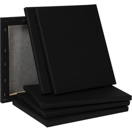 AILOVE Black Canvas,12x16 Inch 6-Pack, 100% Cotton Primed Acid-Free Stretched Black canvases for Painting, Art Supplies for Acrylic Pouring, Oil Painting and Watercolor Paints