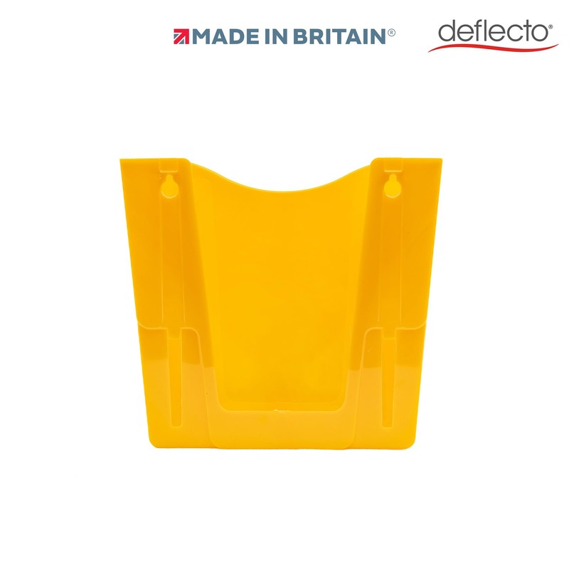 Deflecto Yellow Portrait A4 Wall Mounted Document Holder with Antimicrobial