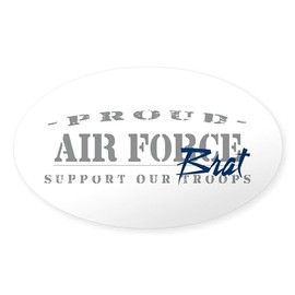 CafePress Proud Air Force Brat (Blue) Oval Sticker Oval Car Bumper Sticker
