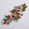 Lenjicons Christmas Headband Flower Rhinestone Pearls Hair Vine Red Green