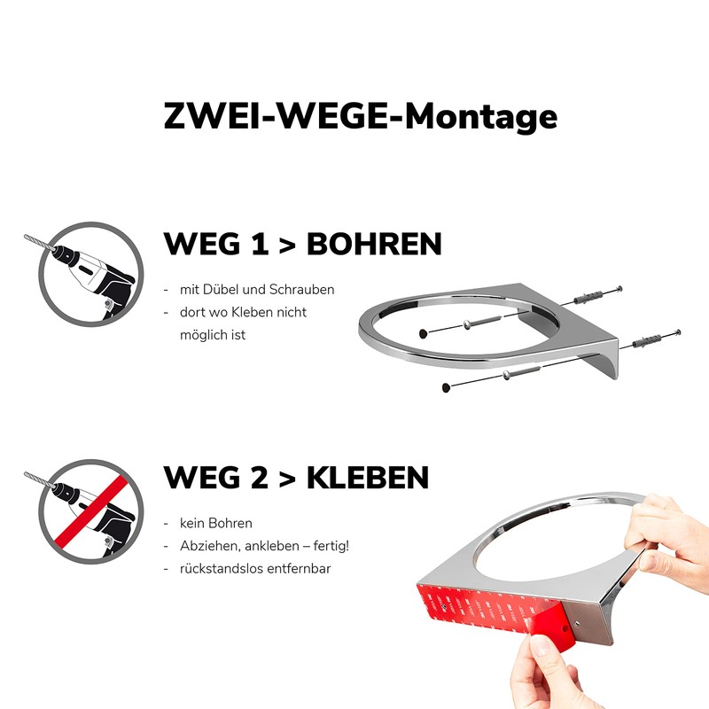 bremermann Savona cosmetic bin incl. wall mount with swing lid,