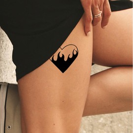 Fake Tattoo Heart - Temporalis® | Temporary Tattoos for Adults - EU Certified Cosmetics, Vegan & Waterproof - Lasts 1 to 2 Weeks [Burning Heart]