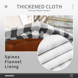 CAMPER MATTERS Picnic Table Cover and Bench Covers, Fitted Tablecloth Cover with Elastic Edge, Water and Oil Proof, for Outdoor, Garden, Camping, 72x28 Inch, 3 Pieces Set, Red & White