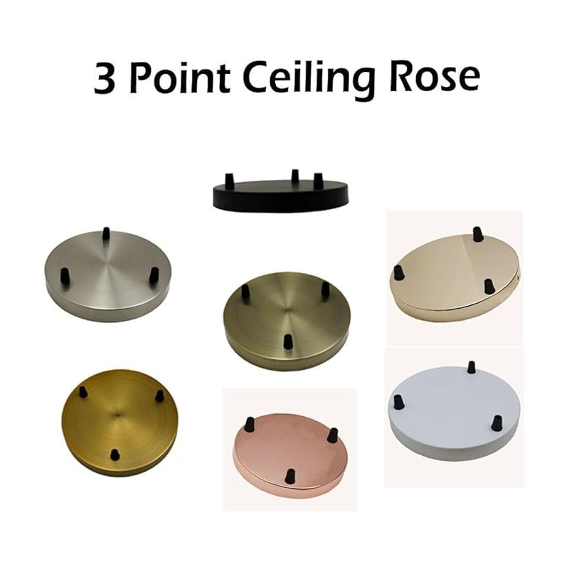 LEDSone 3 Point Ceiling Rose Pendant Cable Grip Clamp Plate