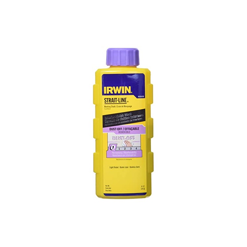 IRWIN Tools STRAIT-LINE Dust-Off Marking Chalk, 6-ounce (4935426), Purple