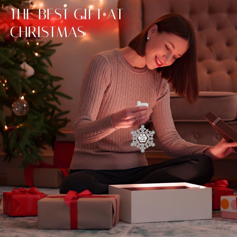 LIFE&FOOT Christmas Tree Ornaments 2025 Snowflakes Hanging Charm Decorative Pendant