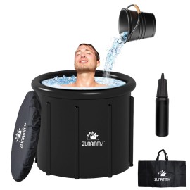 Zummy 100 Gal Cold Plunge Tub Portable Ice Bath Tub for Athletes and Foldable Ice P...