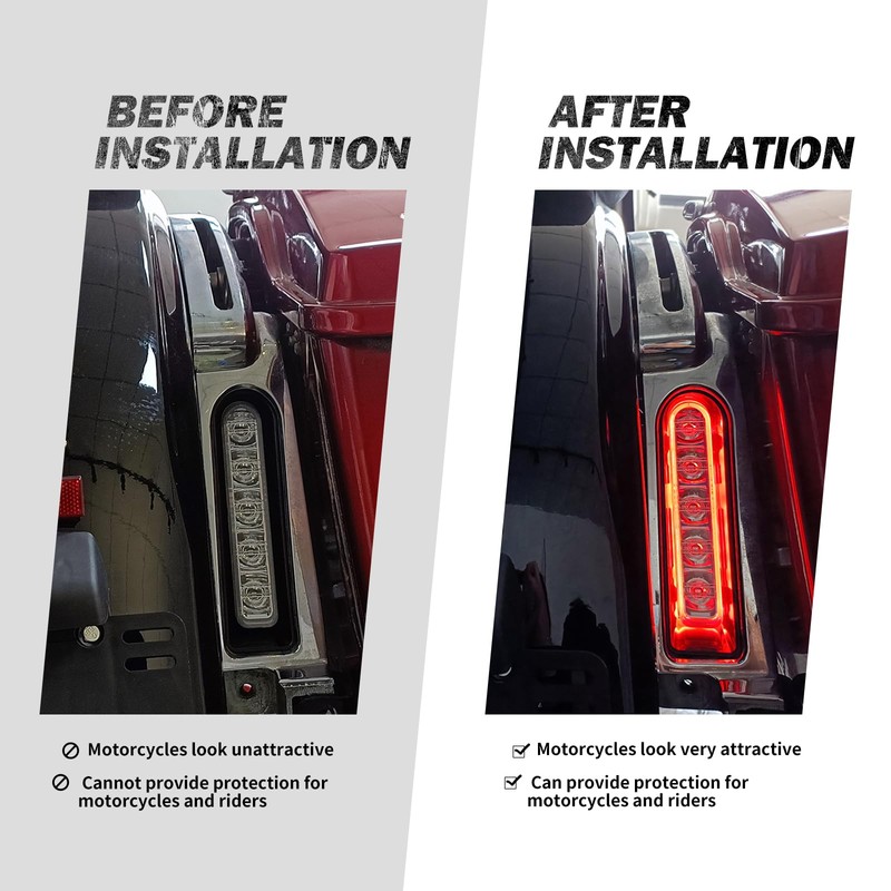 HDBUBALUS LED Saddlebag Support Inserts Auxiliary Fender Light Filler Panel