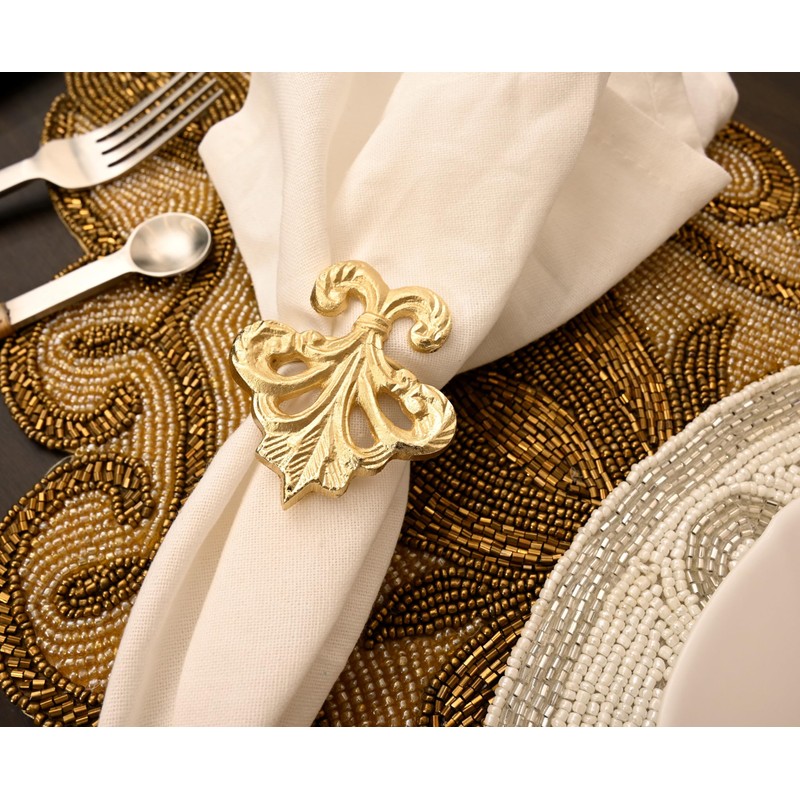 Napkin Rings Set of 12, Fleur-di-lis Napkin Holders, Napkin Rings