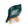 SUMNACON Ceramic Leaf Soap Dish Soap Saver Soap Holder Soap