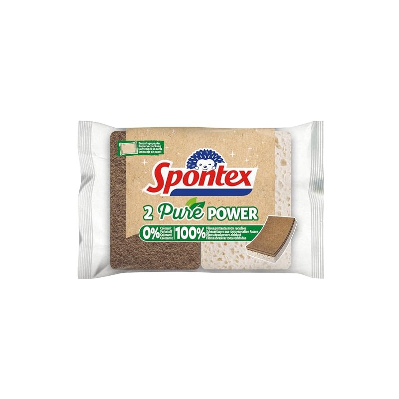 SPONTEX - Vegetable scouring Sponge - 2 sponges Without Colouring