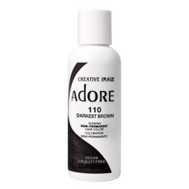 Adore Semi-Permanent Haircolor #110 Darkest Brown 4 Ounce (118ml) (2 Pack)