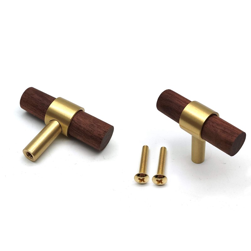 Cabinet Knobs,12-Pack,Addlike Knobs for Dresser Drawers 50mm Length Walnut Drawer