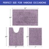 ACCUMTEK Striped Lavender Bathroom Rug Set 3 Pieces Ultra Soft,